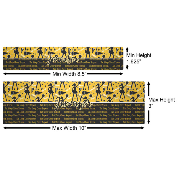 Cheer Water Bottle Labels w/ Dimensions