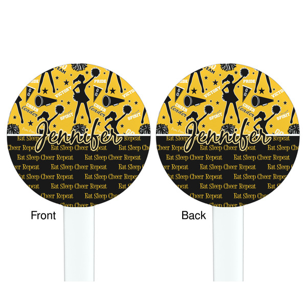 Cheer White Plastic 7" Stir Stick - Double Sided - Round - Front & Back
