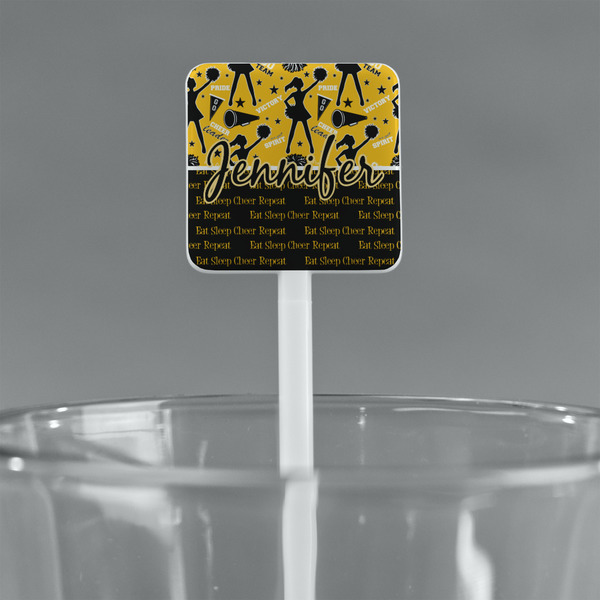 Cheer White Plastic Stir Stick - Square - Main