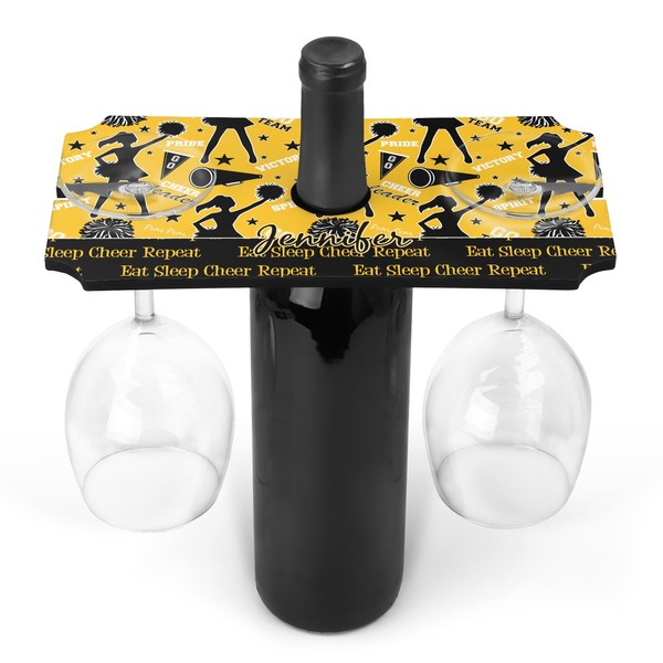 Custom Cheer Wine Bottle & Glass Holder (Personalized)