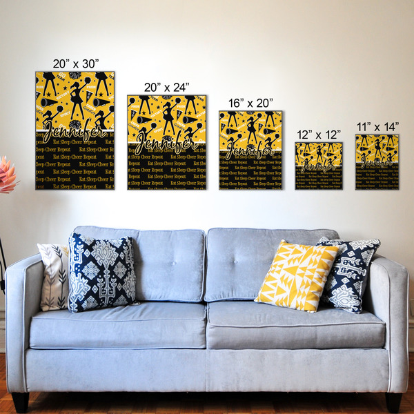 Cheer Wood Prints - Size Comparison