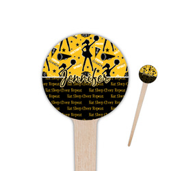 Cheer 4" Round Wooden Food Picks - Single Sided (Personalized)