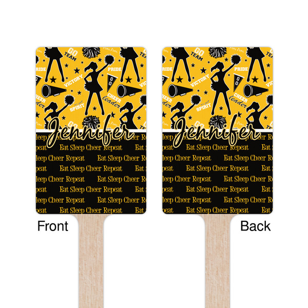 Cheer Wooden 6.25" Stir Stick - Rectangular - Double Sided - Front & Back