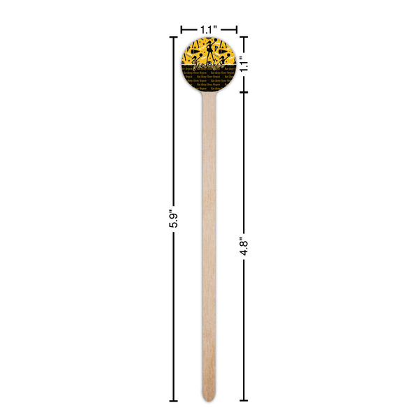 Cheer Wooden 6" Stir Stick - Round - Dimensions