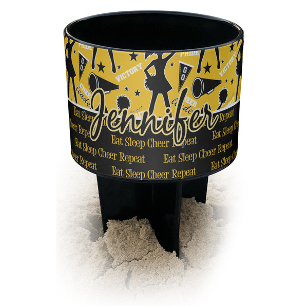 Custom Cheer Black Beach Spiker Drink Holder (Personalized)