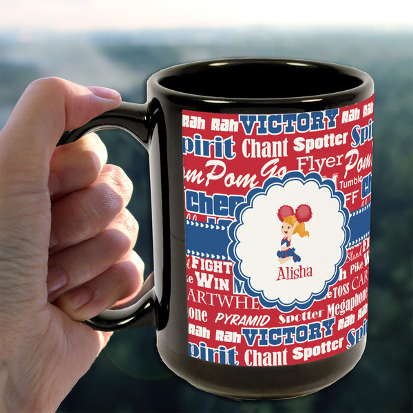 Cheerleader 15oz. Black Mug - LIFESTYLE