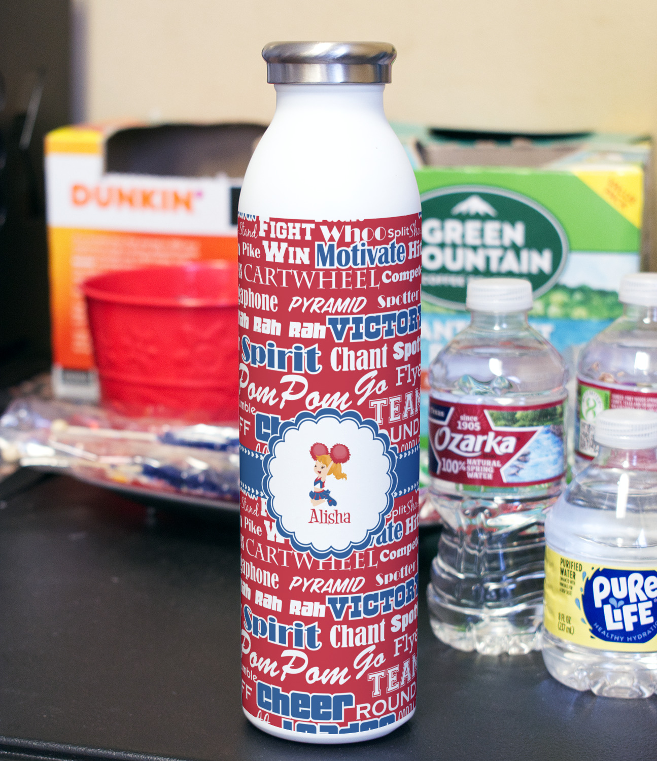 Cheer Water Bottle Personalized Cheer Cheerleader Water 