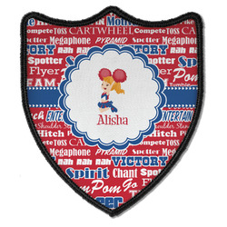 Cheerleader Iron On Shield Patch B w/ Name or Text
