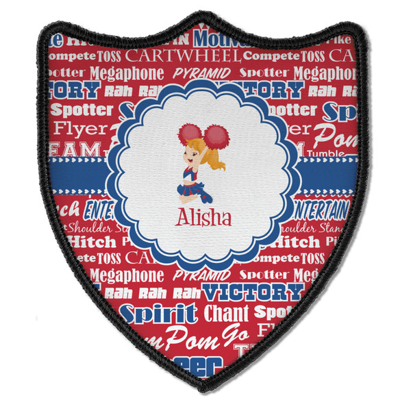 Custom Cheerleader Iron On Shield Patch B w/ Name or Text