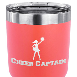 Cheerleader 30 oz Stainless Steel Tumbler - Coral - Double Sided (Personalized)