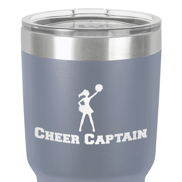 Cheerleader 30 oz Stainless Steel Ringneck Tumbler - Grey - Close Up