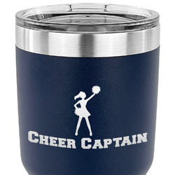 Cheerleader 30 oz Stainless Steel Tumbler - Navy - Double Sided (Personalized)