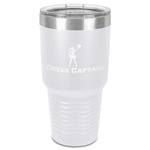 Cheerleader 30 oz Stainless Steel Tumbler - White - Single-Sided (Personalized)