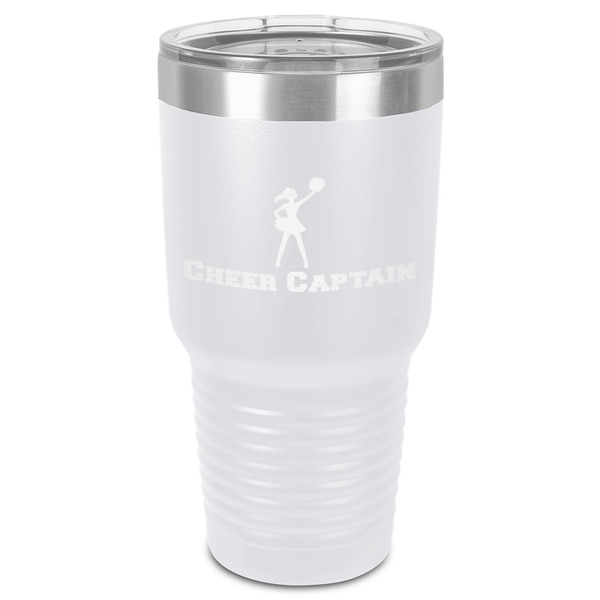 Custom Cheerleader 30 oz Stainless Steel Tumbler - White - Single-Sided (Personalized)