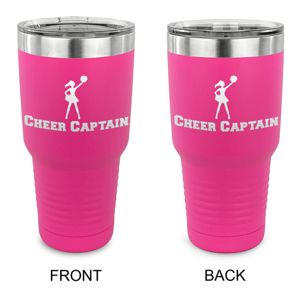 Custom Cheerleader 30 oz Stainless Steel Tumbler - Pink - Double Sided (Personalized)