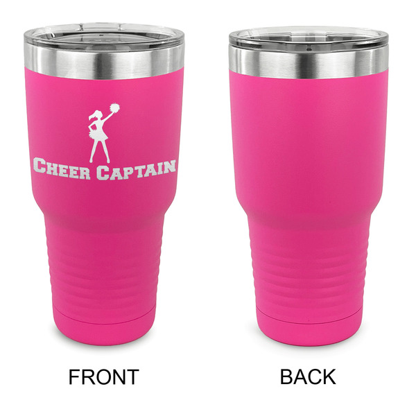 Cheerleader 30 oz Stainless Steel Ringneck Tumblers - Pink - Single Sided - APPROVAL