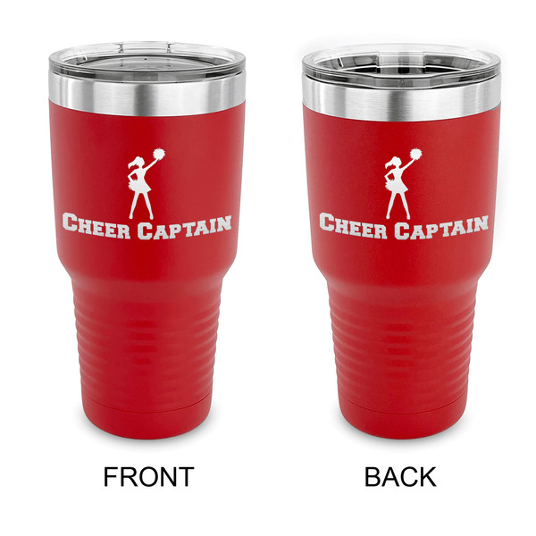 Custom Cheerleader 30 oz Stainless Steel Tumbler - Red - Double Sided (Personalized)
