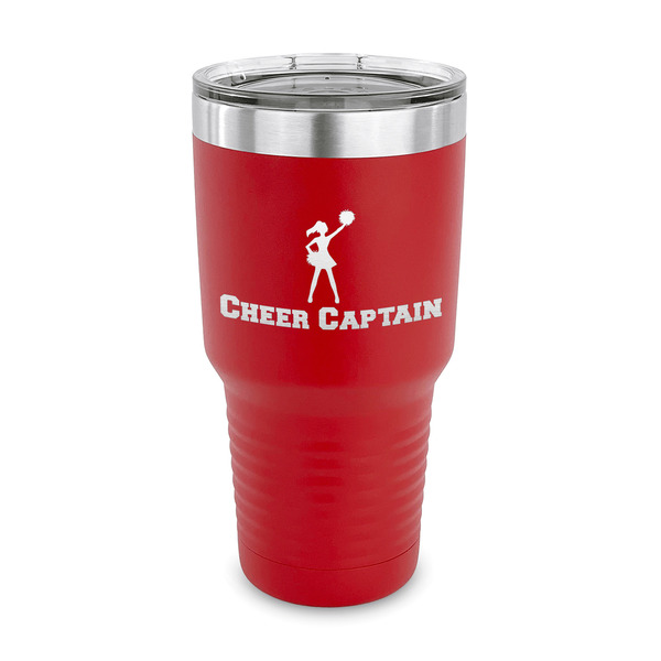 Custom Cheerleader 30 oz Stainless Steel Tumbler - Red - Single Sided (Personalized)