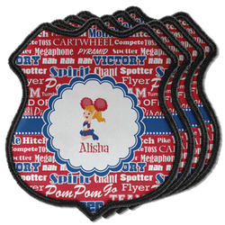 Cheerleader Iron On Shield C Patches - Set of 4 w/ Name or Text