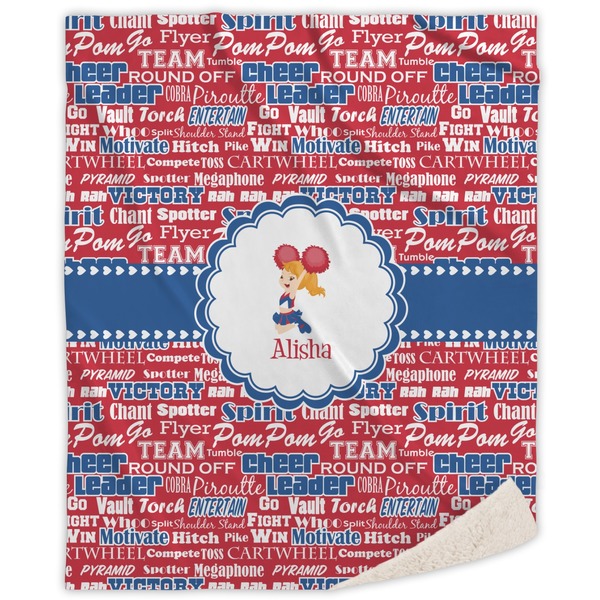 Custom Cheerleader Sherpa Throw Blanket - 60"x80" (Personalized)