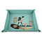 Cheerleader 9" x 9" Teal Leatherette Snap Up Tray - STYLED
