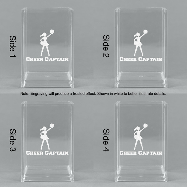 Cheerleader Acrylic Pen Holder - All Sides