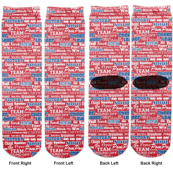 Cheerleader Adult Crew Socks - Double Pair - Front and Back - Apvl