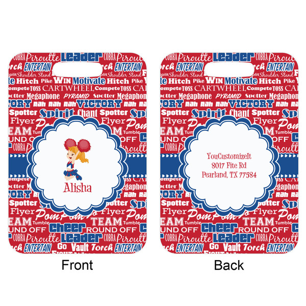Cheerleader Aluminum Luggage Tag (Front + Back)