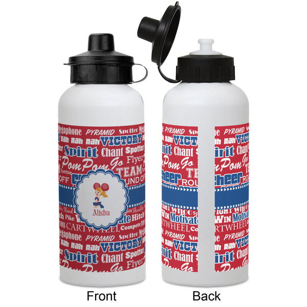 Cheerleader Aluminum Water Bottle - White APPROVAL