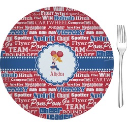 Cheerleader 8" Glass Appetizer / Dessert Plates - Single or Set (Personalized)