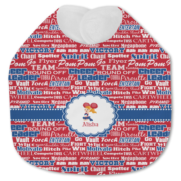 Custom Cheerleader Jersey Knit Baby Bib w/ Name or Text