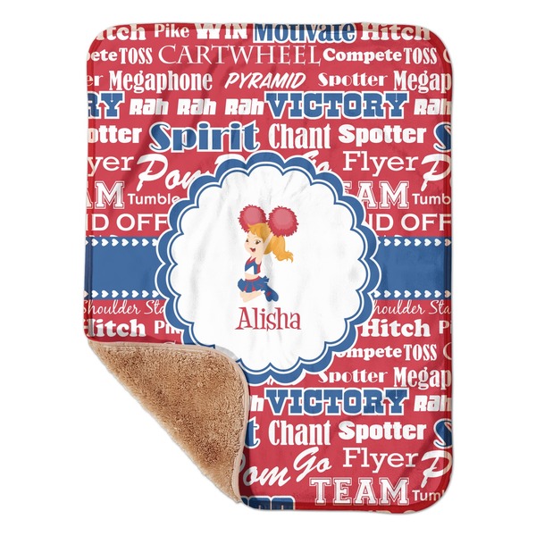 Custom Cheerleader Sherpa Baby Blanket - 30" x 40" w/ Name or Text