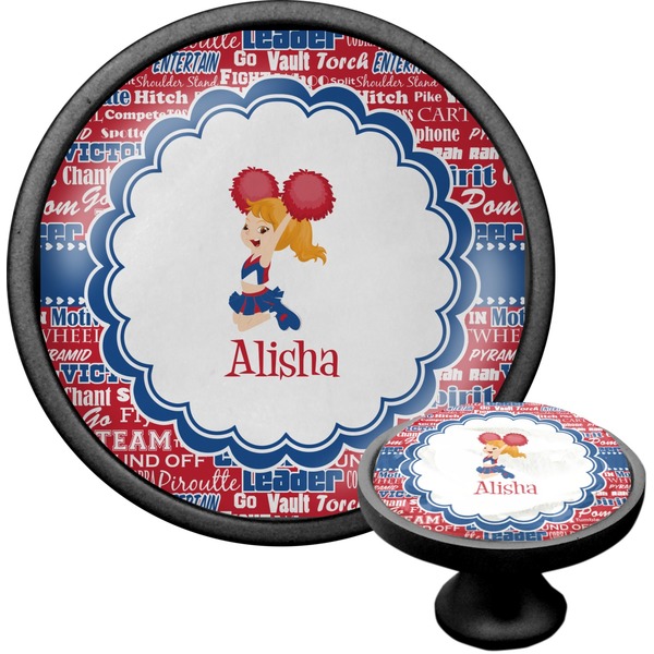 Custom Cheerleader Cabinet Knob (Black) (Personalized)
