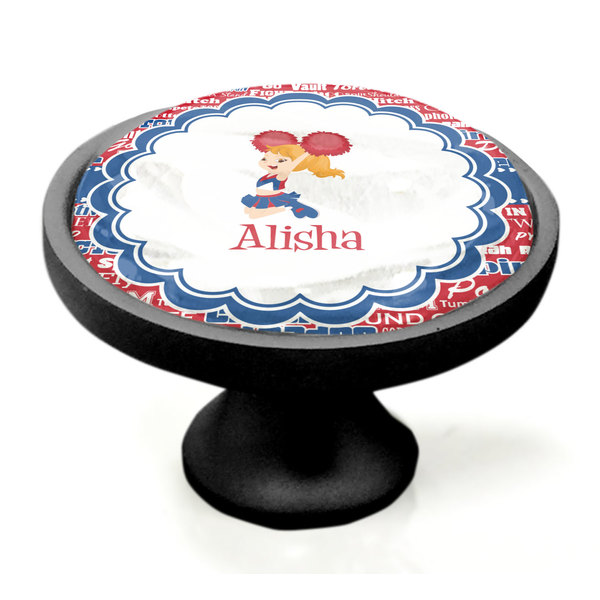 Cheerleader Black Custom Cabinet Knob (Side)
