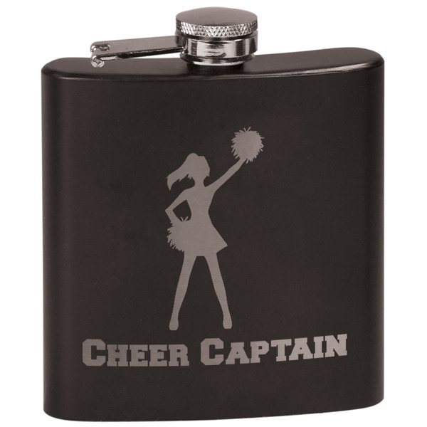 Custom Cheerleader Black Flask Set (Personalized)