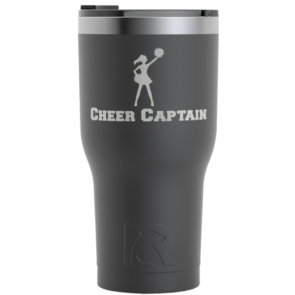 Custom Cheerleader RTIC Tumbler - Black - Engraved Front (Personalized)