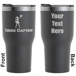 Cheerleader RTIC Tumbler - Black - Engraved Front & Back (Personalized)