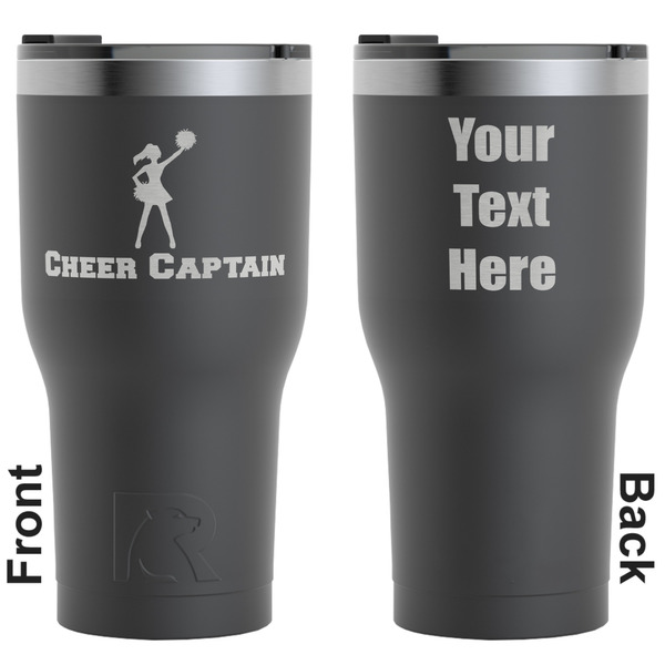 Custom Cheerleader RTIC Tumbler - Black - Engraved Front & Back (Personalized)