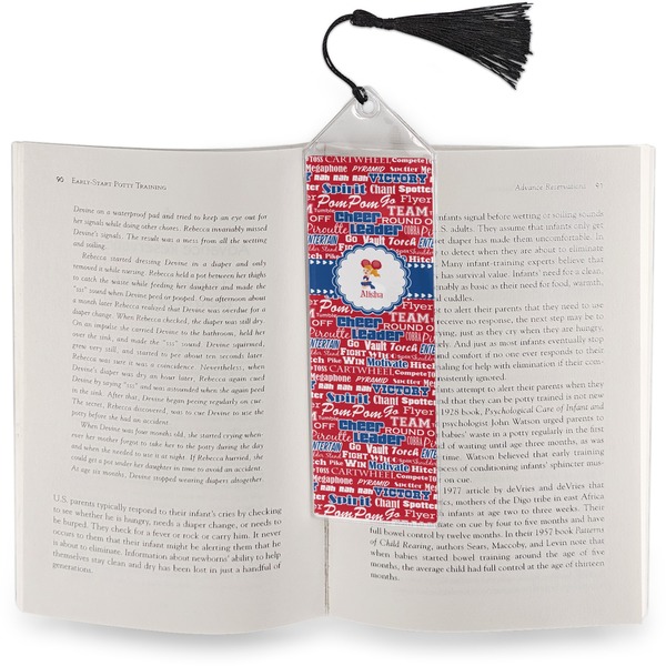 Cheerleader Bookmark with tassel - In book