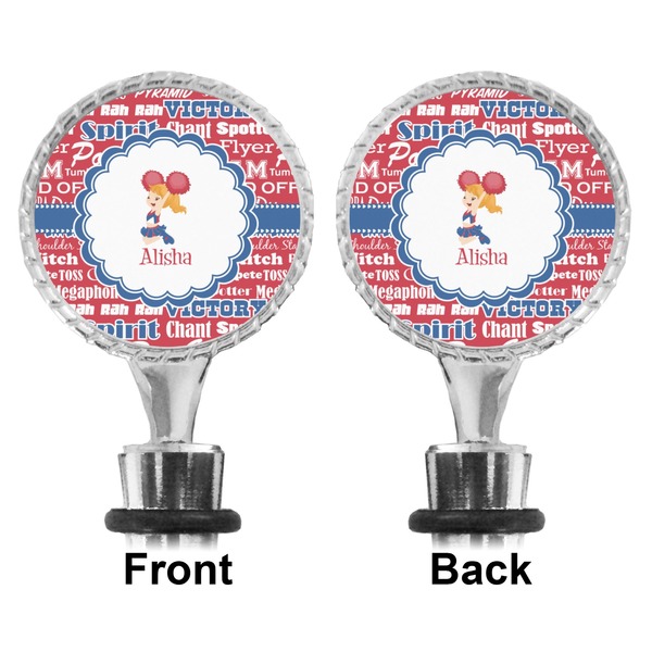 Cheerleader Bottle Stopper - Front and Back