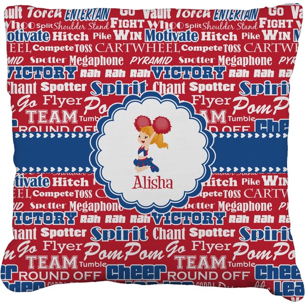 Custom Cheerleader Faux-Linen Throw Pillow 18" (Personalized)
