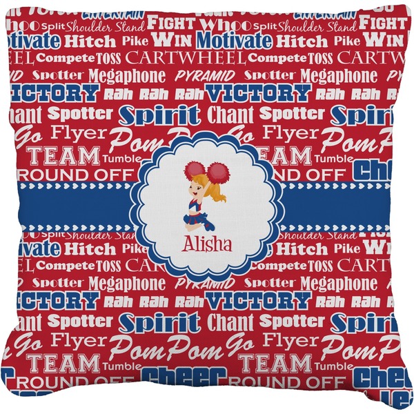 Custom Cheerleader Faux-Linen Throw Pillow 20" (Personalized)
