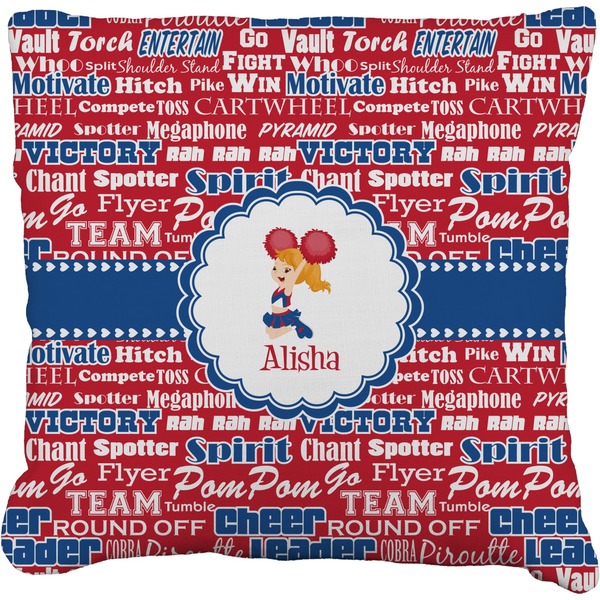 Custom Cheerleader Faux-Linen Throw Pillow (Personalized)