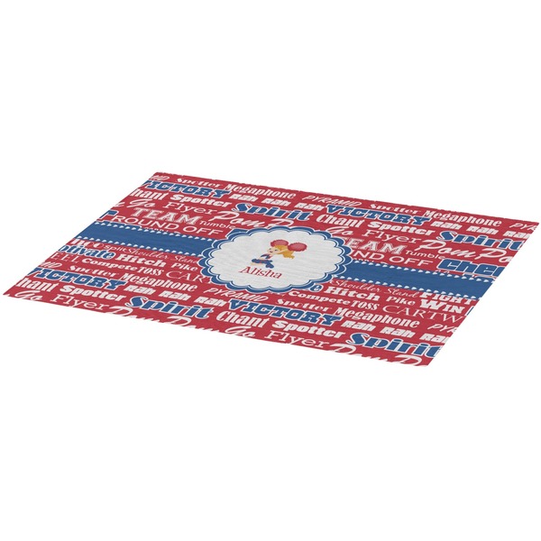 Cheerleader Burlap Placemat (Angle View)