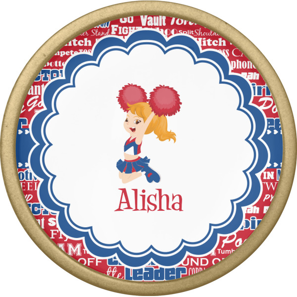 Cheerleader Cabinet Knob - Gold - Front