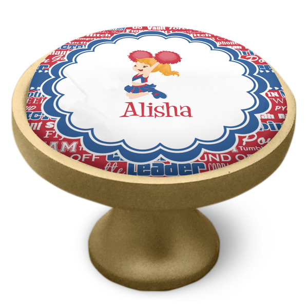 Cheerleader Cabinet Knob - Gold - Side