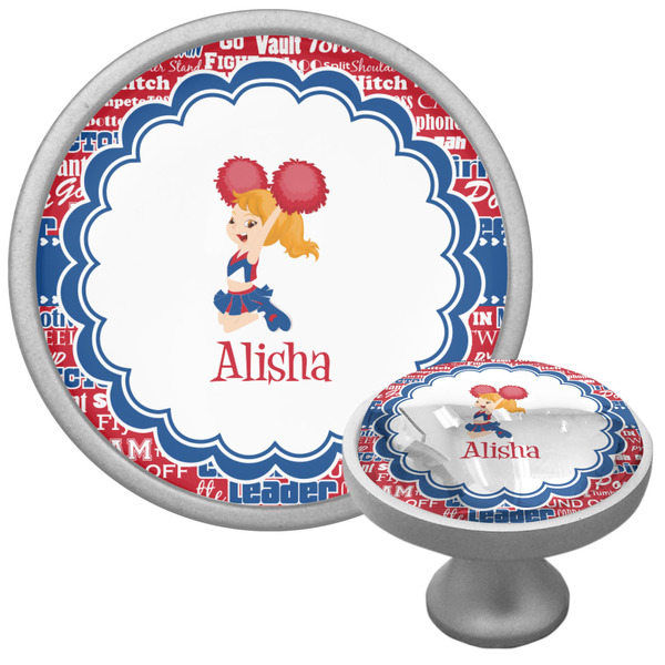 Custom Cheerleader Cabinet Knob (Silver) (Personalized)