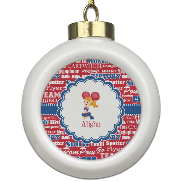 Custom Cheerleader Ceramic Ball Ornament (Personalized)