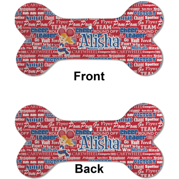 Cheerleader Ceramic Flat Ornament - Bone Front & Back (APPROVAL)