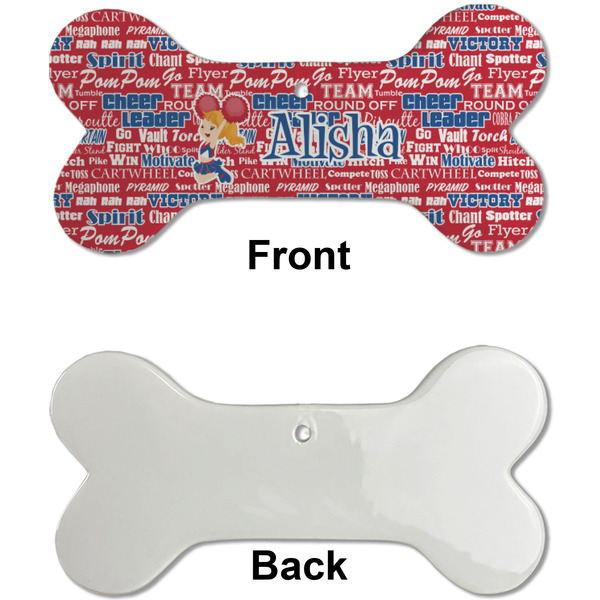 Cheerleader Ceramic Flat Ornament - Bone Front & Back Single Print (APPROVAL)
